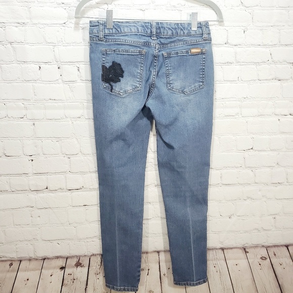 4x20 Joe's girls blue jeans black floral embroider - Picture 5 of 8